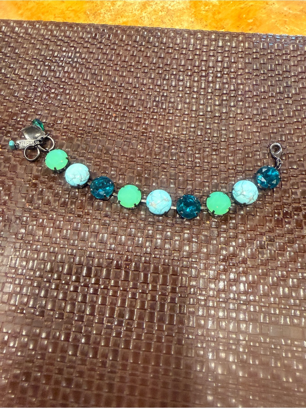 Mariana Green, Teal Swarovski crystal Beaded Bracelet